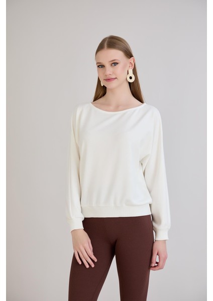 Kol Etek Kaşkorse Geniş Yaka Sweatshirt