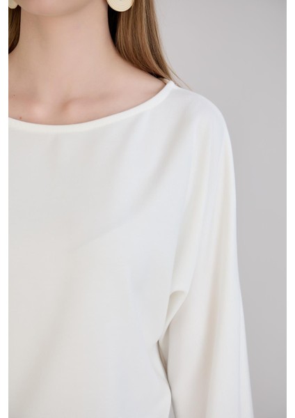 Kol Etek Kaşkorse Geniş Yaka Sweatshirt