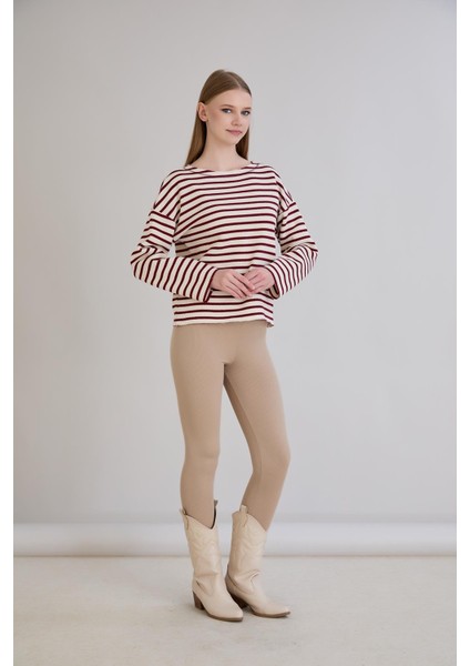Dikiş Detay Çizgili Sweatshirt fiyatları