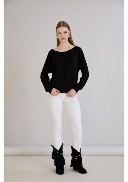 Kol Etek Kaşkorse Geniş Yaka Sweatshirt fiyatları