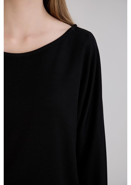 Kol Etek Kaşkorse Geniş Yaka Sweatshirt
