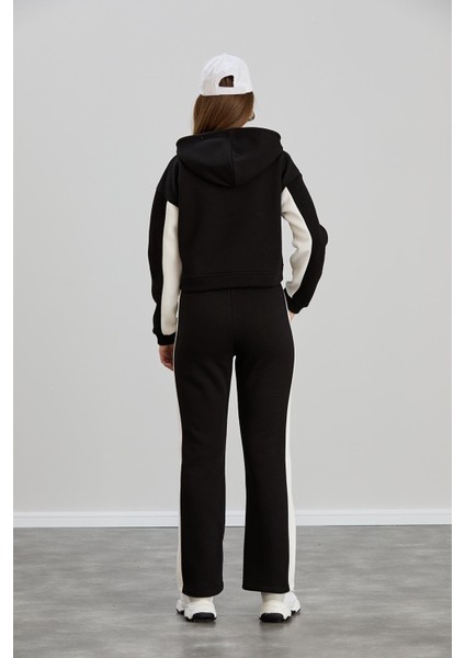 Kapüşonlu Crop Sweatshirt Siyah indirimleri