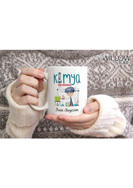 Kimya Öğretmeni Temalı Kişiye Özel Seramik Kupa Bardak