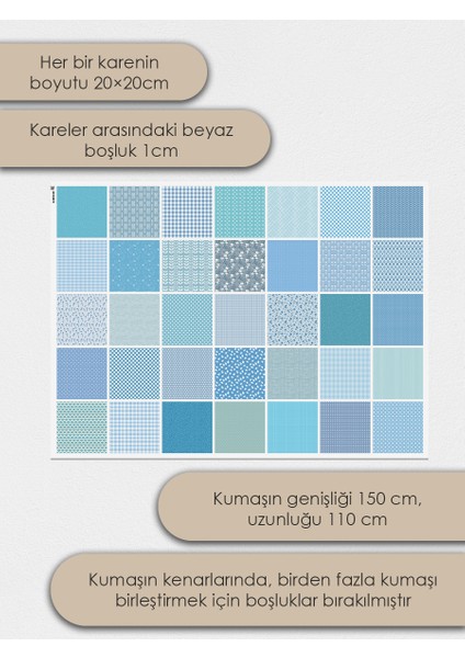 Patchwork Kumaş Seti – 35 Desen 20X20 cm | %100 Pamuk Saten | Tek Parça Kumaş | Dikiş, El Işi ve Quilting Için Özel Tasarım fırsatları