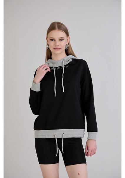 Kordonlu Triko Kapşonlu Sweatshirt fırsatları