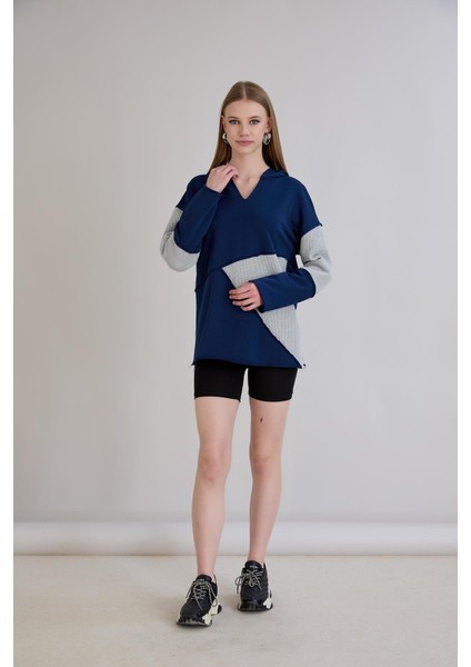 Pis Dikişli Triko Garnili Kapüşonlu Sweatshirt fiyatları