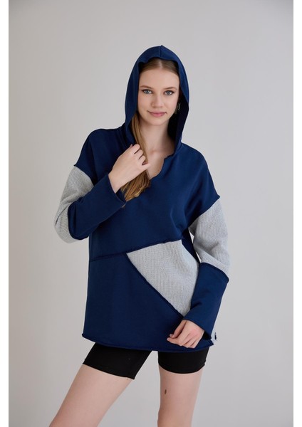 Pis Dikişli Triko Garnili Kapüşonlu Sweatshirt modelleri