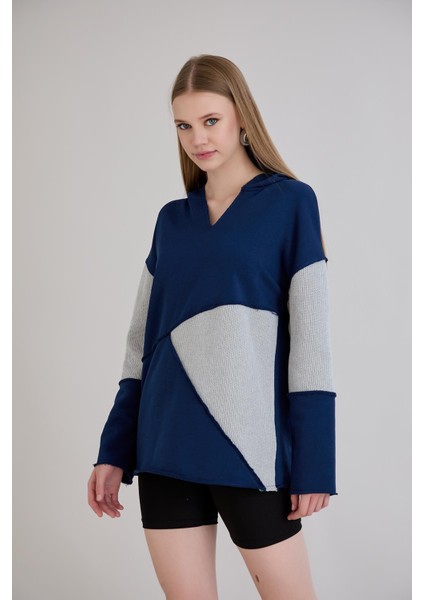 Pis Dikişli Triko Garnili Kapüşonlu Sweatshirt indirimleri