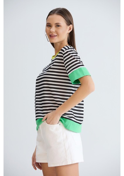 Etek ve Kol Bantlı Tshirt fırsatları