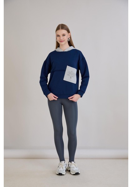 Triko Garnili Kapüşonlu Üç Iplik Sweatshirt modelleri