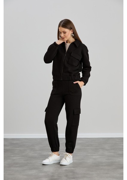 Cepli Gömlek Yaka Fermuarlı Midi Boy Sweatshirt modelleri