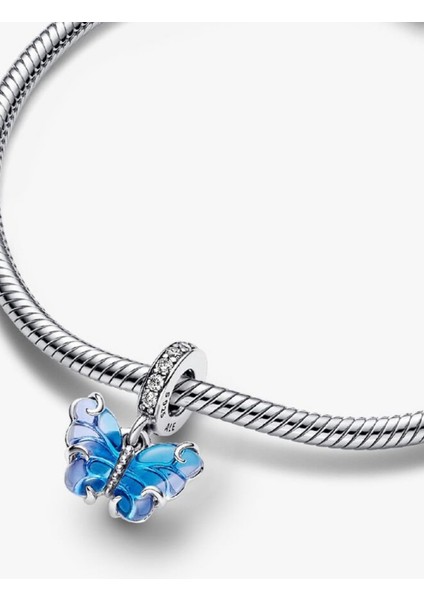 Mavi Murano Cam Kelebek Sallantılı Charm fiyatları