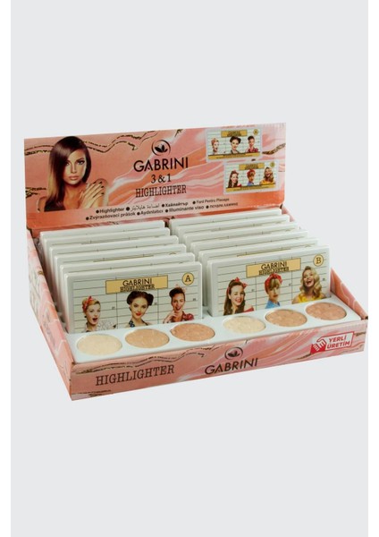 Sepetim Gabrini 3lü Highlighter Palet Set-2 modelleri