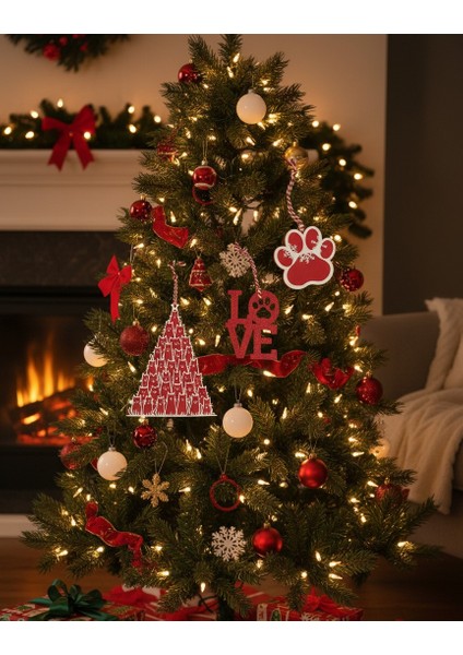 Kedi Konseptli Yılbaşı Ağacı Süsü Seti 5'li