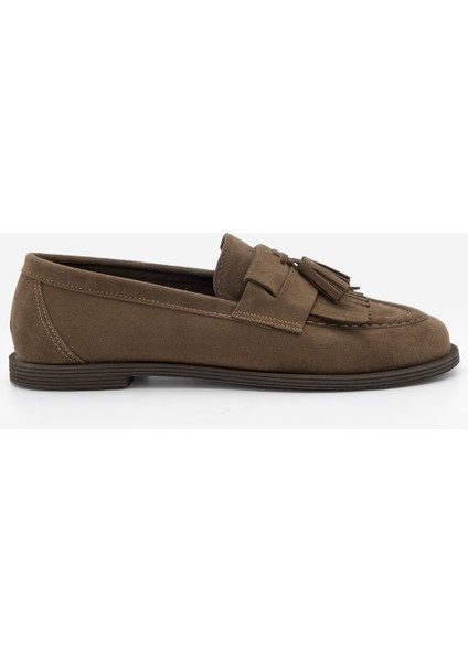 Kadın Loafer Püsküllü Günlük Ayakkabı Petlin Kahve Süet modelleri