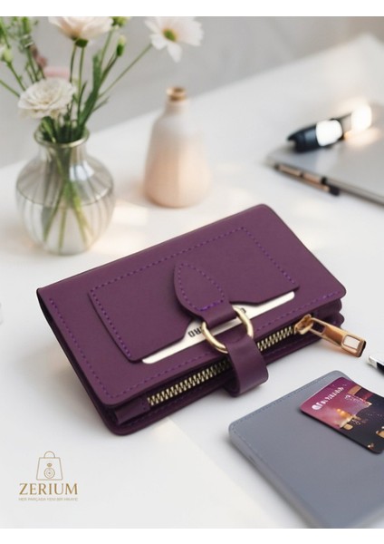 Yatay Minimalist Çok Bölmeli Pu Deri Trend Kadın Kartlık & Cüzdan modelleri