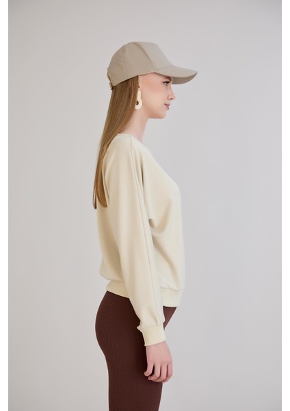 Kol Etek Kaşkorse Geniş Yaka Sweatshirt