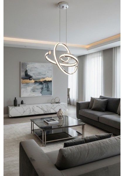 Palm Ledli Avize Modern Lüks Salon Yatak Odası