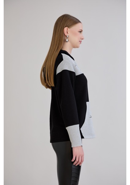 Kanguru Cepli Triko Garnili Kapüşonlu Sweatshirt indirimleri