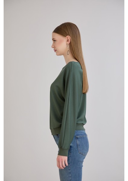 Kol Etek Kaşkorse Geniş Yaka Sweatshirt