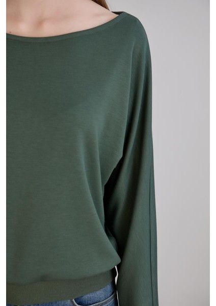 Kol Etek Kaşkorse Geniş Yaka Sweatshirt