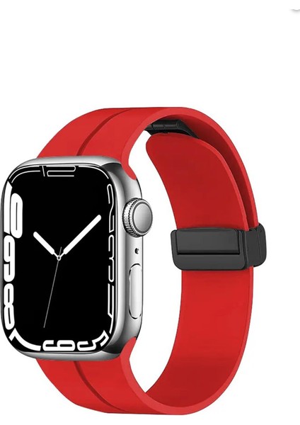 Apple Watch Manyetik Silikon Kordon | Suya Dayanıklı Dikişsiz Spor Kayış 38/40/41/42 (S10)MM