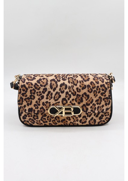 Çapraz Askılı Kadın Çanta Kb 7217 - Leopar Siyah
