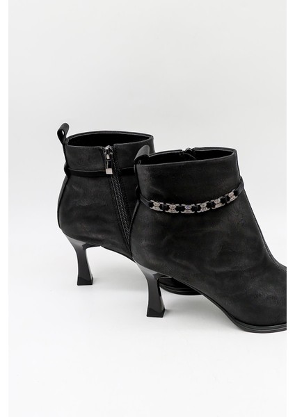 Kristebell Ithal Topuklu Taşlı Aksesuar Detaylı Fermuarlı Bot 2509 - Siyah - 36 fiyatları