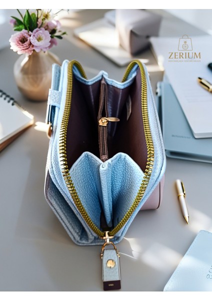 Şık Tasarımlı Çıtçıt Kapaklı Fermuarlı Suni Deri Kadın Cüzdan & Kartlık modelleri