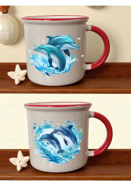 Yunus 2'li Ağzı Kırmızı Bardak - Sevgiliye Hediye Erkek, Sevgiliye Anlamlı Hediye