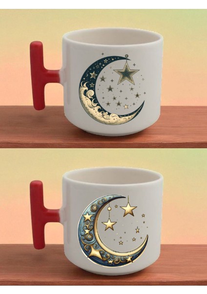 Ay ve Yıldız Latte Bardağı - Araba Hediyesi, Kına Hediyeliği, Erkeğe Doğum Günü Hediyesi