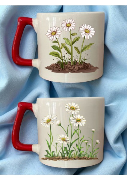 Büyüyen Papatya 2'li Kupa - Hediyeleri, 1 Yaş Hediyesi, Kız Kardeşe Doğum Günü Hediyesi