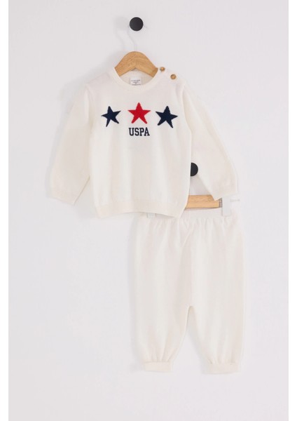 U.s.polo Erkek Bebek Triko 2li Takım - Ekru