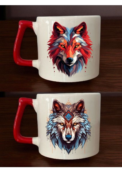 Renkli Kurt Baskılı Kupa - Arkadaş Hediyeleri, Çocuklara Hediye, Erkek Çocuk Hediye