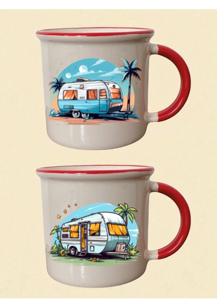 Karavan Ağzı Kırmızı Bardak - Erkek Sevgiliye Hediye, Arkadaşa Doğum Günü Hediyesi