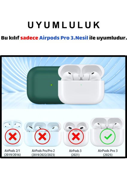 Pro 3. Nesil Uyumlu Haki Premium Silikon High Quality Kulaklık Kılıfı (2.5 MM KALINLIK) fiyatları