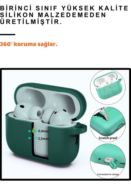 Pro 3. Nesil Uyumlu Haki Premium Silikon High Quality Kulaklık Kılıfı (2.5 MM KALINLIK) modelleri
