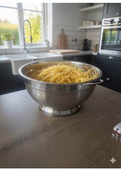 Çelik Makarna Süzgeci 25 cm fiyatları