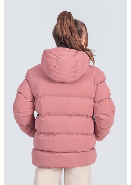 Kız Çocuk Kapüşonlu Nova Kumaş Kışlık Mont KM1010 modelleri