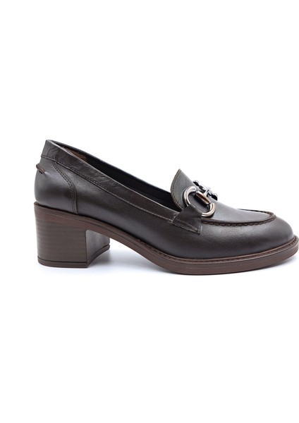 SV350 Hakiki Deri 5 cm Topuklu Kahverengi Kadın Klasik Loafer Ayakkabı fiyatları
