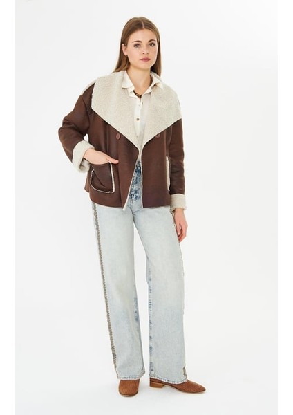 Içi Kürklü Süet Nubuk Ceket Kahve