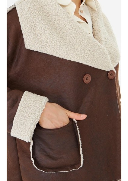 Içi Kürklü Süet Nubuk Ceket Kahve modelleri