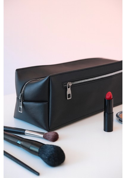 Siyah Deri Düz Desen Airwrap ve Tüm Saç Şekillendiricileriniz Için Xl Boy Çanta Seyahat Çanta