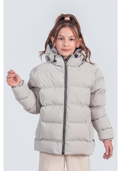 Kız Çocuk Kapüşonlu Nova Kumaş Kışlık Mont KM1010 modelleri