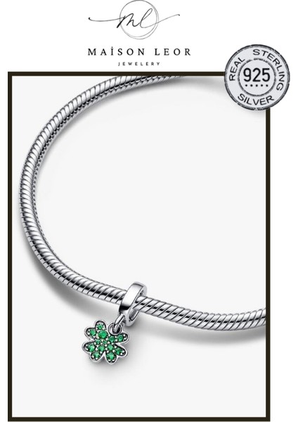 Dört Yapraklı Yonca Sallantılı Charm