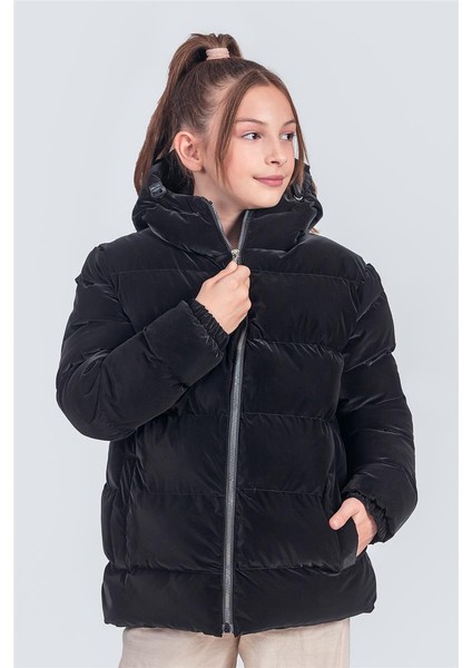 Kız Çocuk Kapüşonlu Nova Kumaş Kışlık Mont KM1010 fiyatları