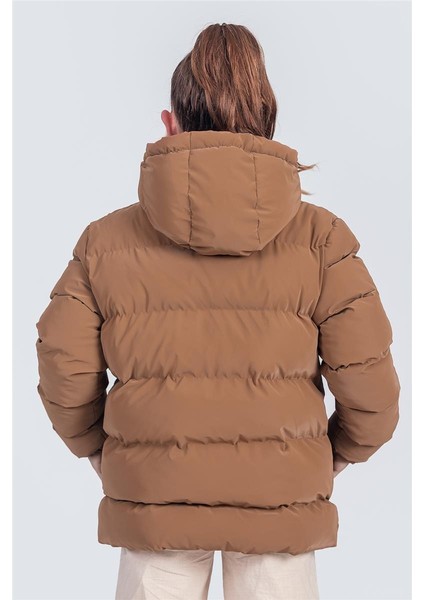 Kız Çocuk Kapüşonlu Nova Kumaş Kışlık Mont KM1010 modelleri