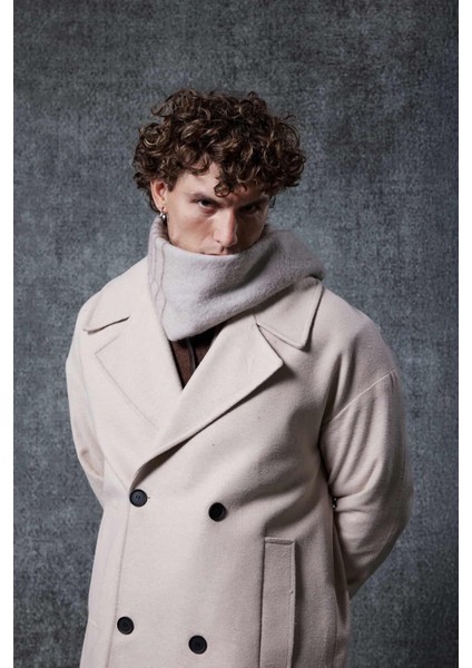 Erkek Oversize Kruvaze Kaban Bej fırsatları