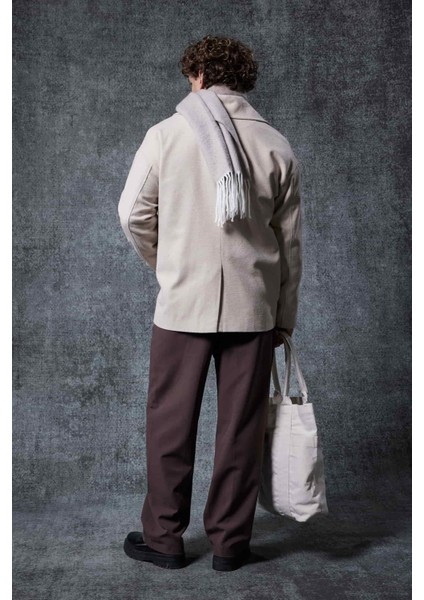 Erkek Oversize Kruvaze Kaban Bej indirimleri