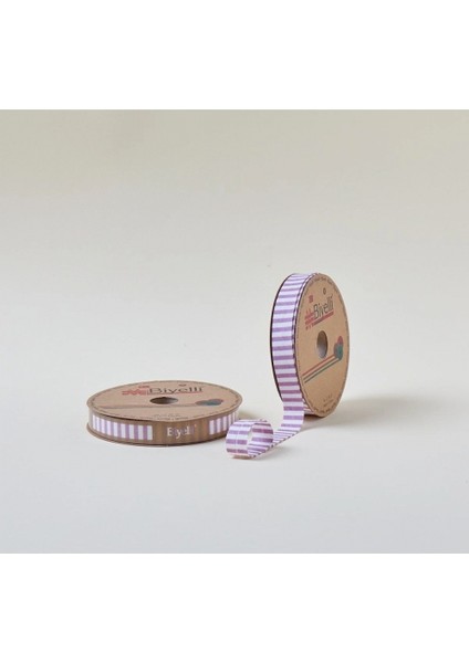 Biye Kalın Çizgili Katlı F07 Gül Kurusu 2 cm 25 Metre %65 Koton %35 Polyester